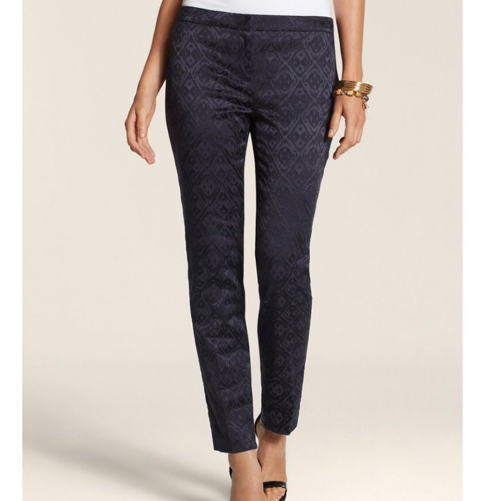 Chico's Diamond Jacquard Trouser Ankle Pants